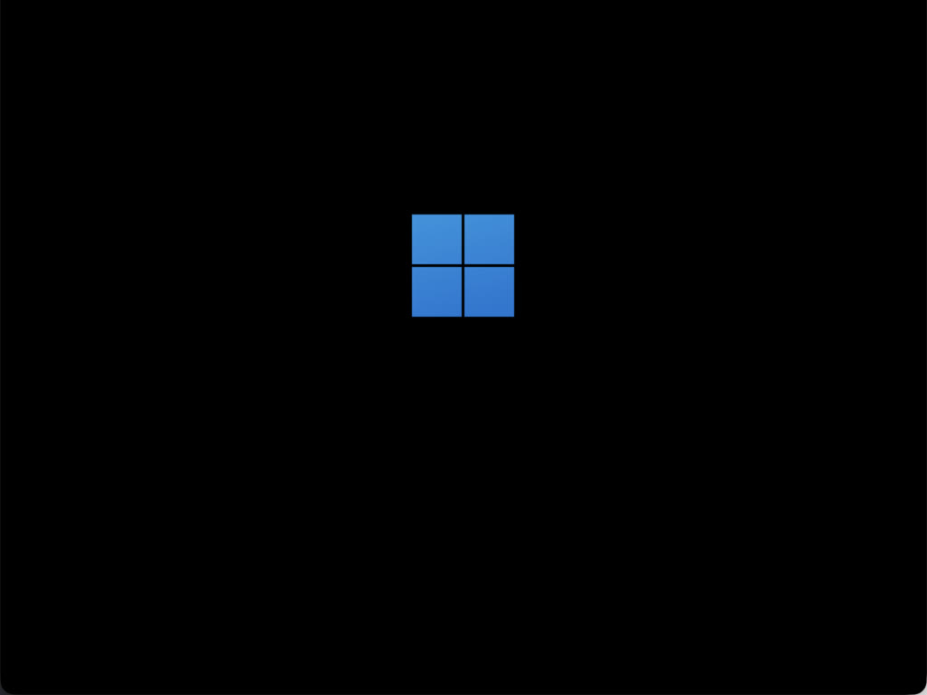 The Windows 11 boot logo in a tart window